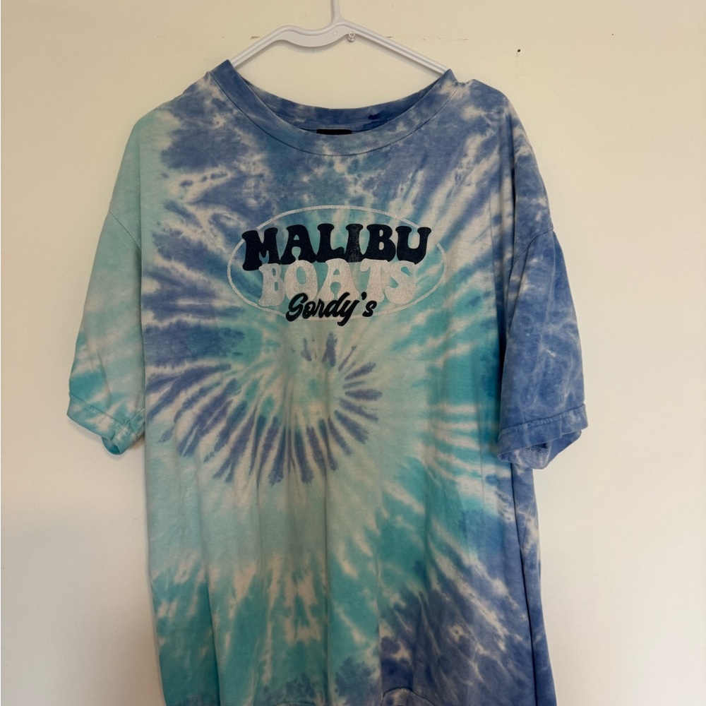 Blue Tie-Dye Malibu Boats T-Shirt